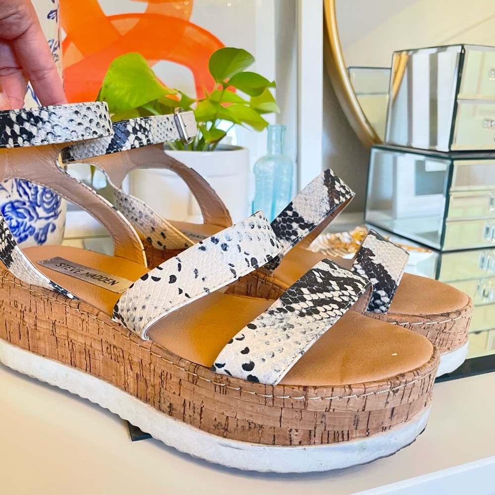 Steve Madden Snakeskin Platform Sandals